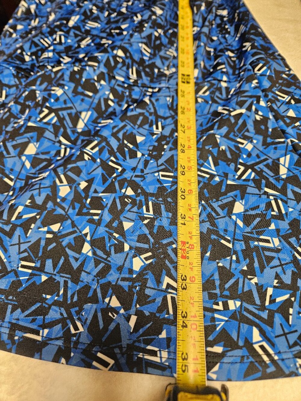 Grand Slam Performance Tennis Dress Blue Black Abstract Print Athletic L - Picture 9 of 14